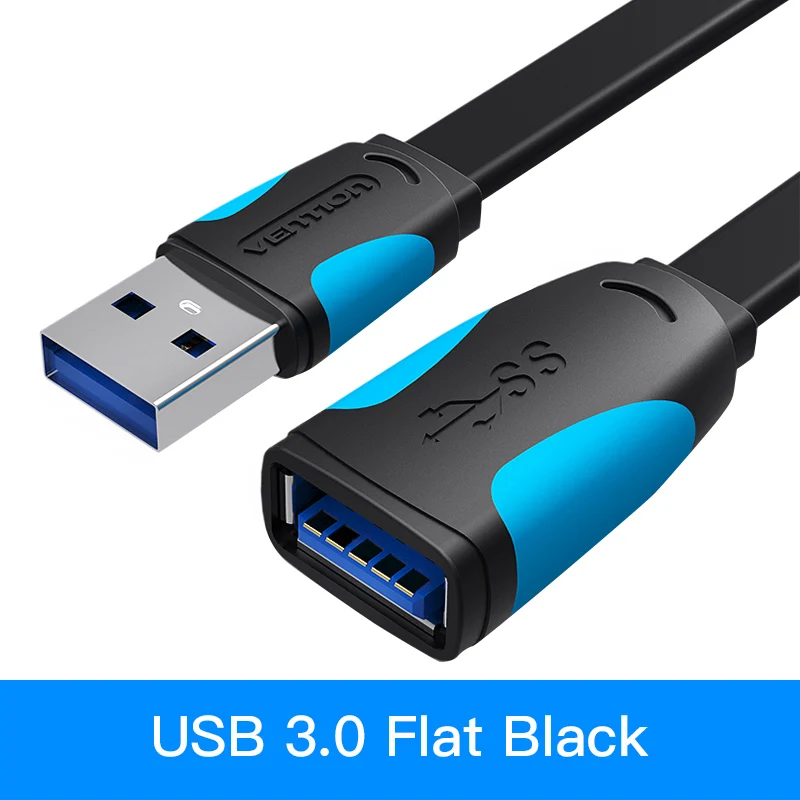 Vention USB2.0 3,0 кабель-удлинитель папа-мама кабель-удлинитель USB3.0 кабель-удлинитель для ноутбука ПК USB кабель-удлинитель 0,5 м 3 м - Цвет: Black 3.0