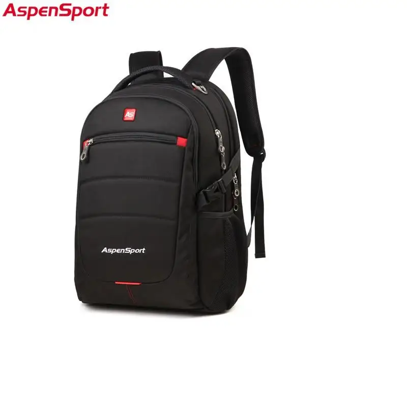 Aspensport, мужские рюкзаки для ноутбука, модные, подходят, 15,6 дюймов, большая емкость, бизнес, путешествия, ноутбук, компьютер, сумки для школьников, черный