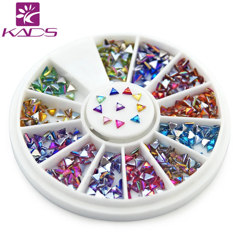 

KADS 1.5*3mm AB Color Triangle 600pcs12Style Colorful Nail Art Tips Crystal Rhinestone Fashion Nail Art DIY Decoration