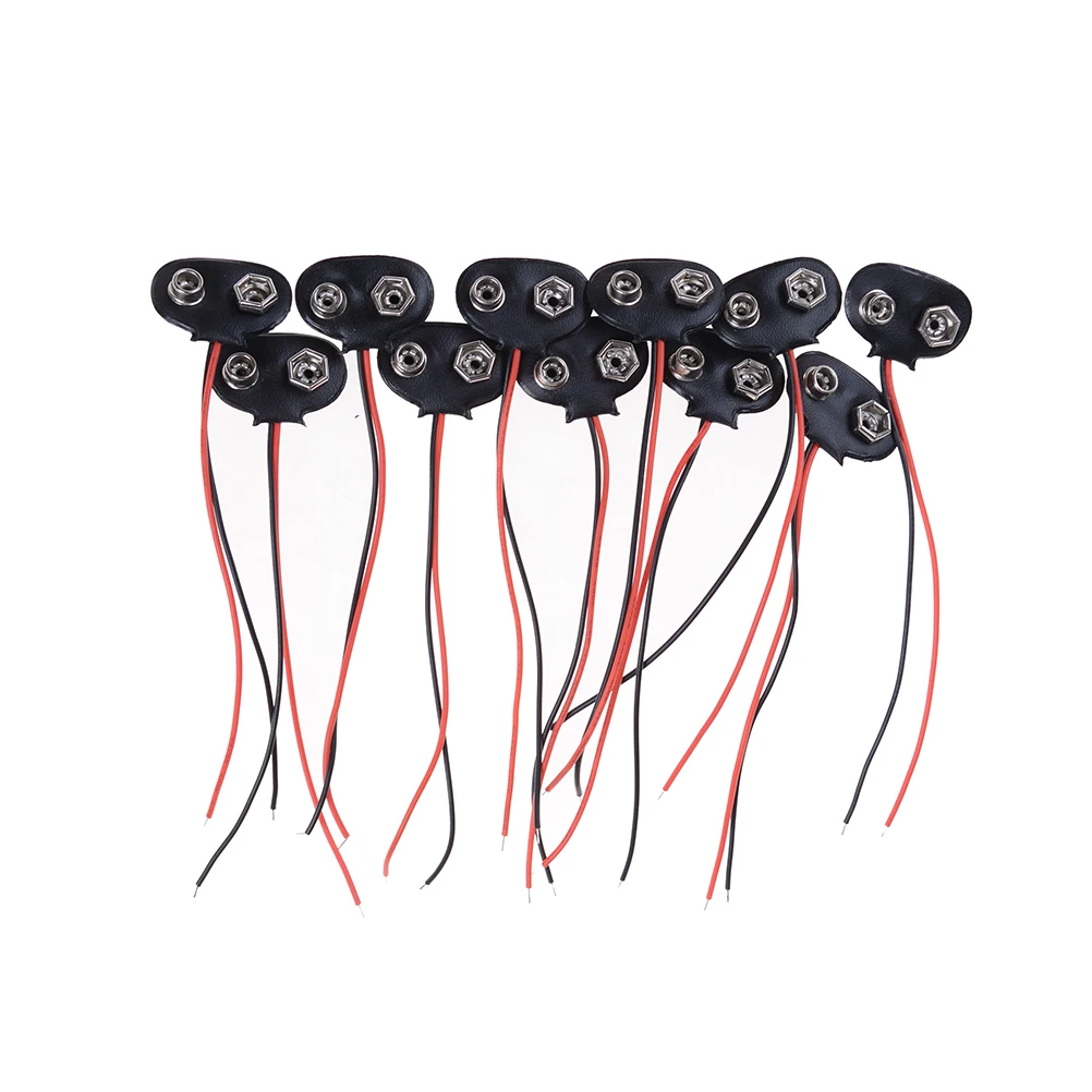 10 шт экспериментальной 9 V Батарея кнопки Мощность кабель к DC 9 V клип мужской линии Батарея адаптер для Arduino Uno R3 Сделай Сам домкрат разъем