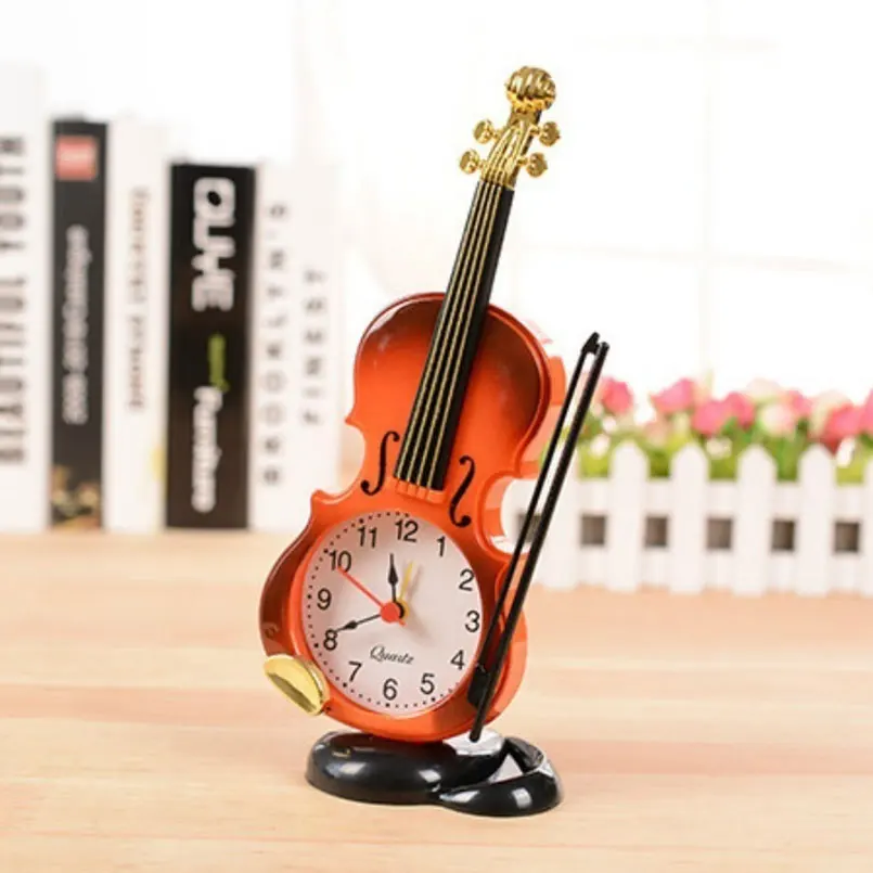 

Cartoon Alarm Clock Simulation Violin Electronic Table Living Room Decoration