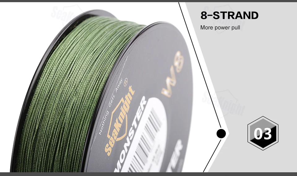 Linha de Pesca Offshore de Fios Sale Tece Seaknight 500 m 8 N20-100lb Super Forte Trançada Verde Hot w8 11 Seaknight 500 M 8 n20-100lb 8 offshore
