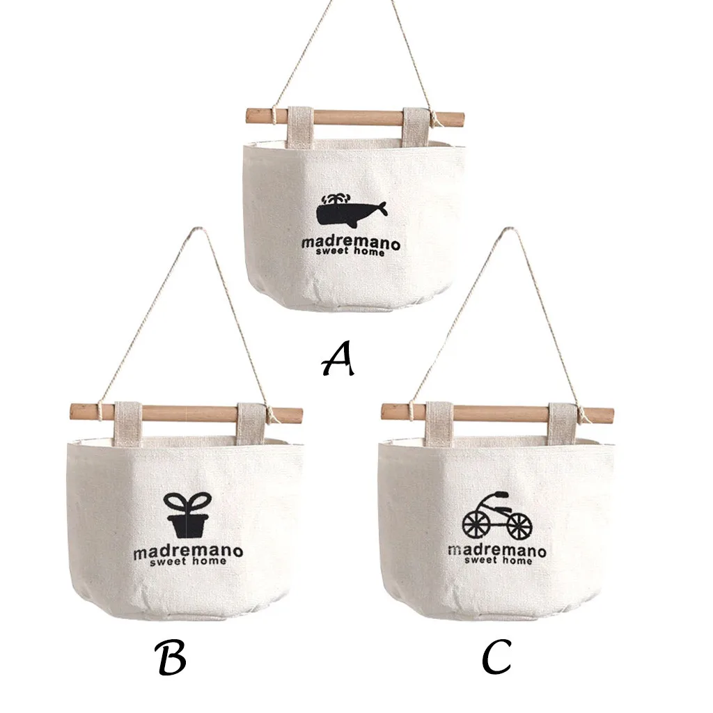 Настенные сумки для хранения, льняной шкаф, детский органайзер для комнаты, мешочек для игрушек, книг, косметический Органайзер, Dropship - Цвет: A
