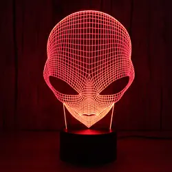 Творческий 3D светодиодный визуальный ночник usb настольная лампа для Для детей подарок новинка Lampara маска лампы Декор спальный светильник