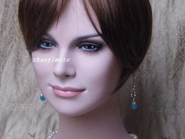 Европа и США лицо улыбка манекен стекловолокна реалистичный манекен женщина голова бюст для парики