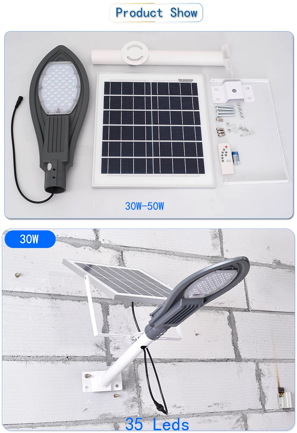 Solar Lamp Outdoor Lighting led street light Plaza Waterproof 30W-150W 12V Led Solar Light For Garden Parking lot Pole Light