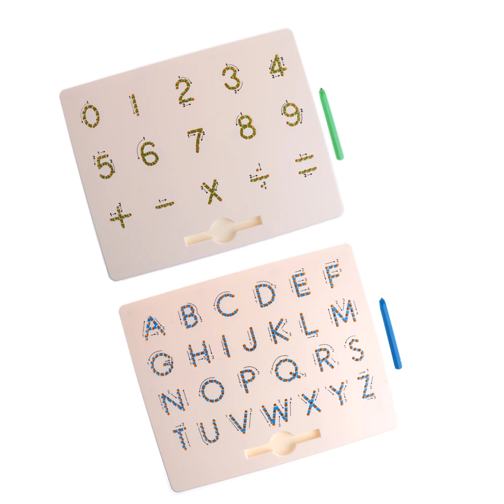 2 Pcs Tablet Magnet Drawing Alphabet Board Math Magnet Pad with Pen Kid Toys Child Early Primary School Educational Toys 