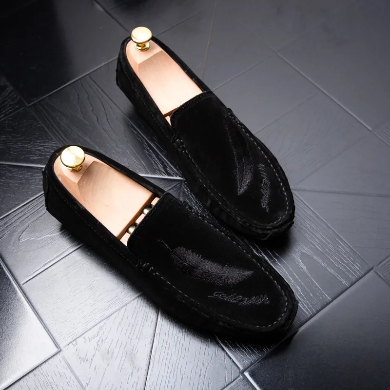 

Original Moccasins Gommino Leather Drivers Sylvie Web Buckle Loafer Slipper Men Casual Driving Cow Suede Brand Luxury Shoes