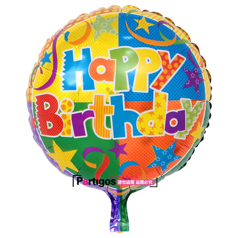 50 шт./лот, 18 дюймов, воздушный шар с днем рождения, надувные шары из алюминиевой фольги, Гелиевый шар, майларовые шары для детей, вечерние, декоративные игрушки, globos
