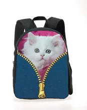 Cute Baby Boys Mini Backpack for School Cute Black Cat Printing Backpacks for Children 3D Zoo