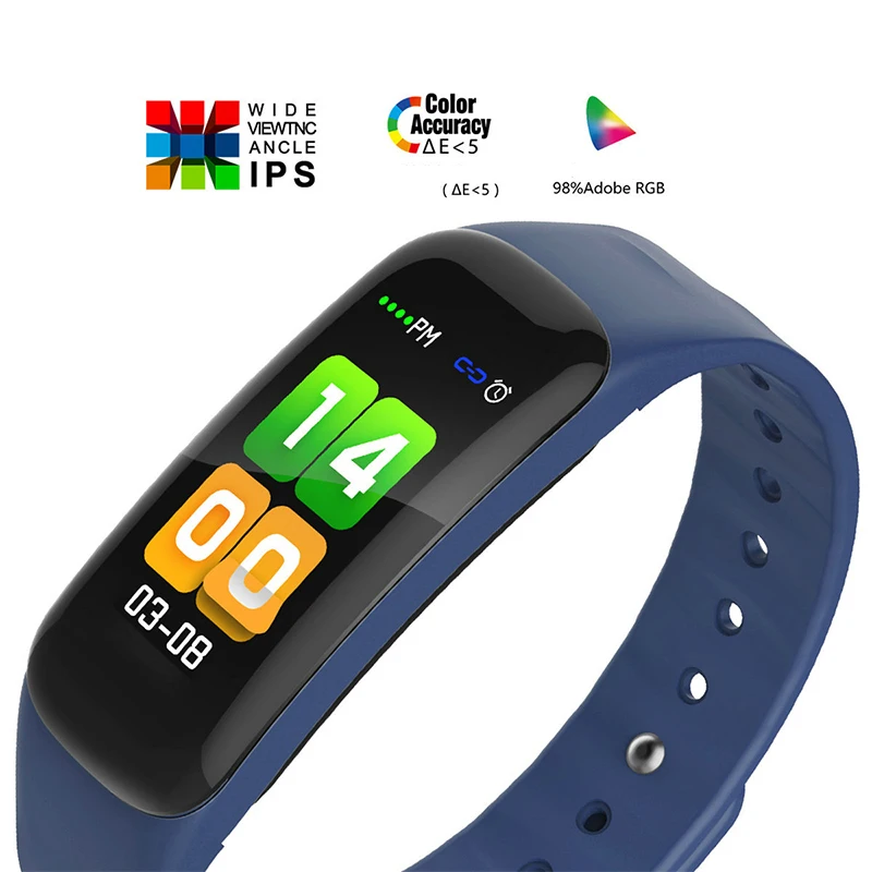 C1S Smart Bracelet Bluetooth Color Screen Waterproof Wristband Fitness Tracker Heart Rate Monitor Smart Band For Android IOS