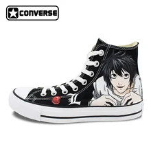 Кроссовки аниме Death Note Converse All Star Для мужчин женская обувь Ручная роспись парусиновая обувь мужские и женские Косплэй подарки