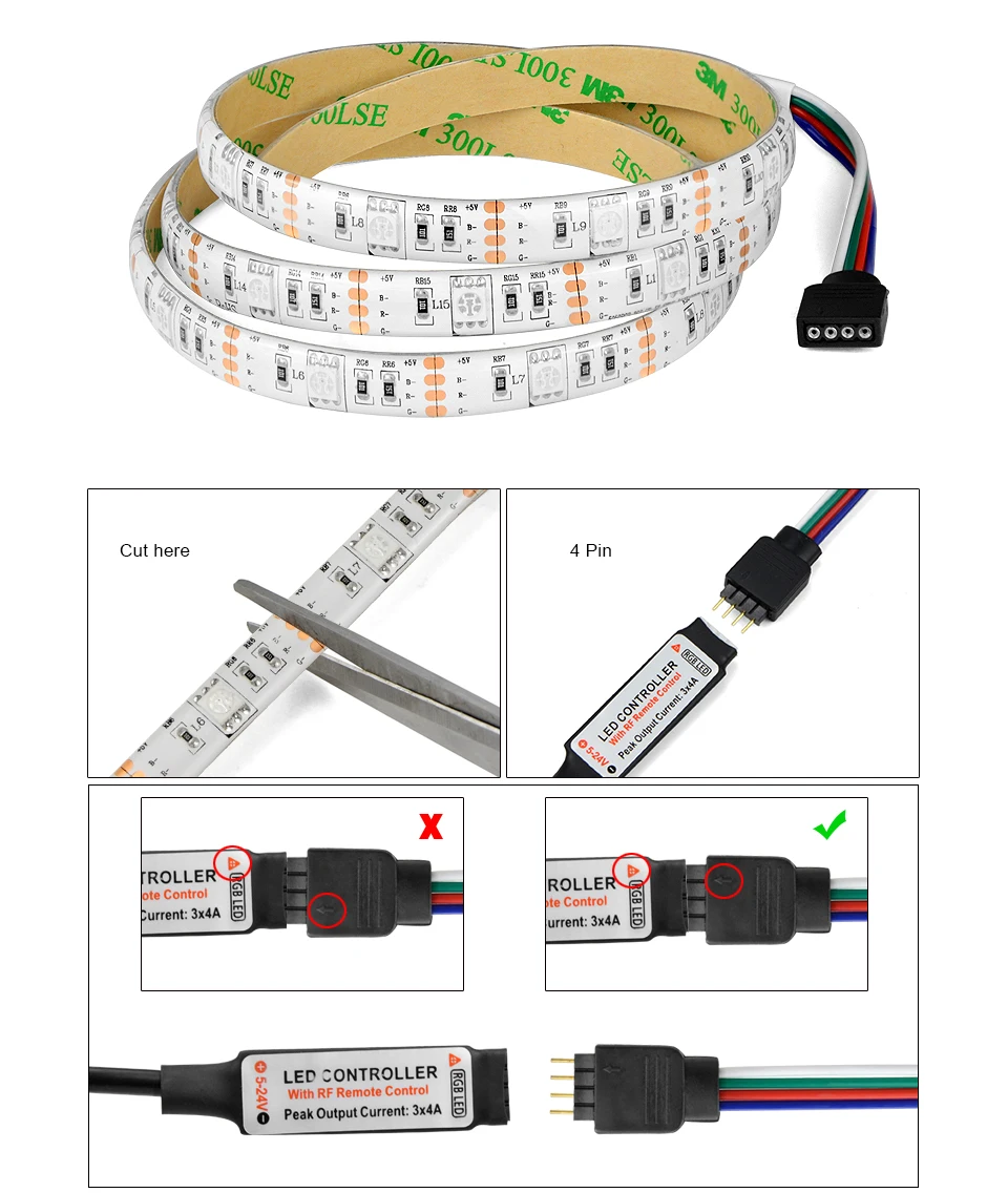 5 В USB RGB светодиодный светильник 5050 шкаф кухонный светодиодный пульт дистанционного управления Водонепроницаемая полоса шкаф ТВ Подсветка лампа освещение для спальной