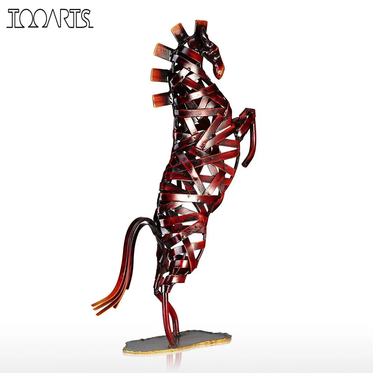 

Tooarts Metal Sculpture Weaving Horse Iron Sculpture Home Decoration Crafts Animal Sculpture Artwork For Home Office