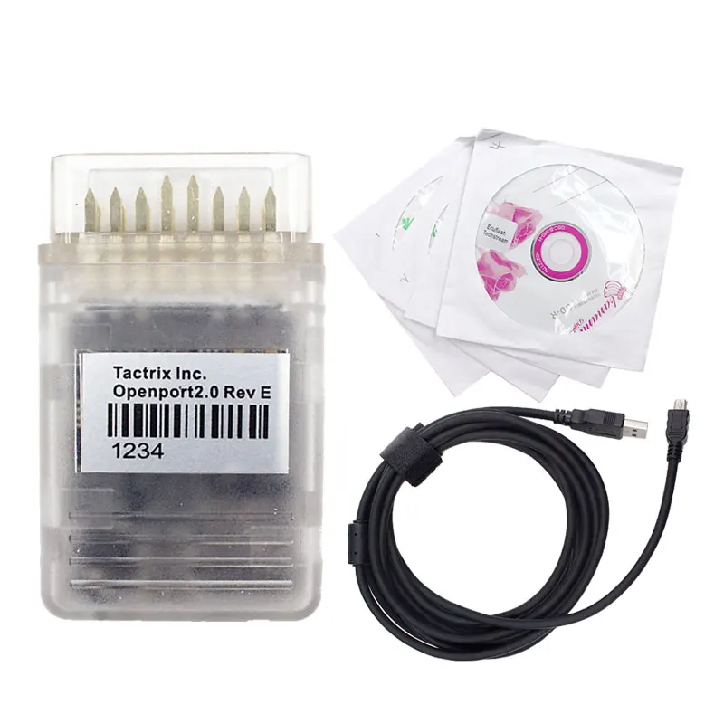 Лучшее качество Tactrix Openport кабель Ecuflash 2 0 с полным программным обеспечением Obd2