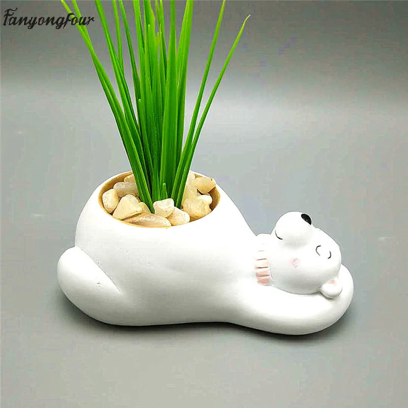 

Sleeping Bear Flower Pot Mould Juicy Vase Mould Silicone Concrete Mould Silicone Vase