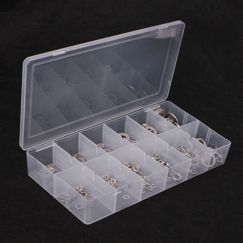 

350Pcs Stainless Steel Washers Assortment Set Flat Gasket Set W/Fla+Spring/LockType For Hardware New #20/19W