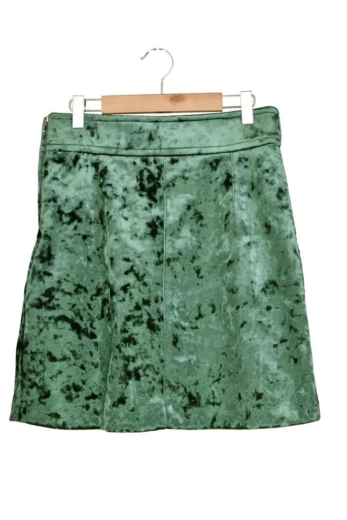 GUESOD осенне-зимняя женская юбка с бутонами винтажный бриллиантовый бархатный блестящий тонкий юбка