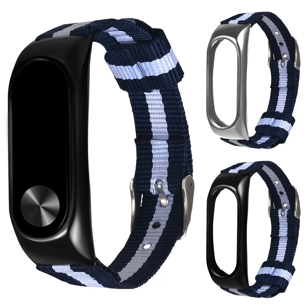 Watch strap For Xiaomi Mi Band 2 Fashion Navy Nylon Canvas Sport Strap