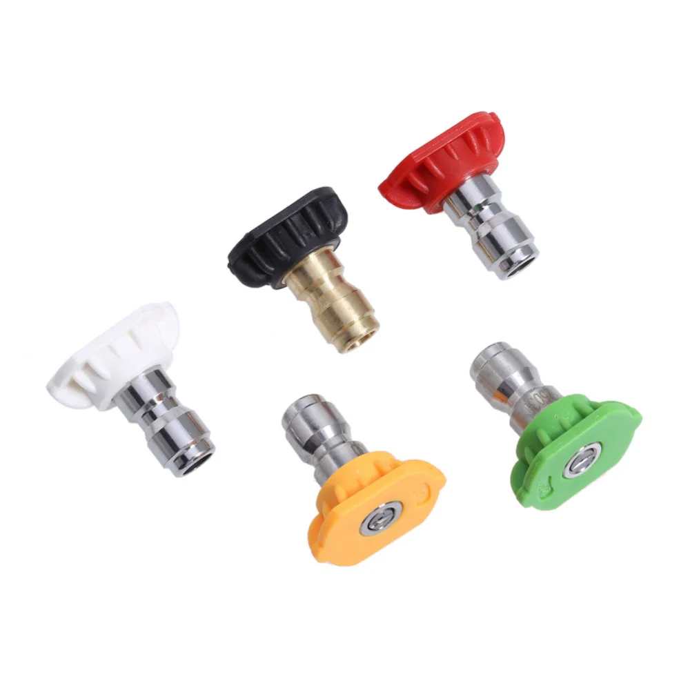

5Pcs/Set High Pressure Washer Spray Nozzle Tips Car Washer Metal Jet Lance Quick Nozzle Tips 1/4" Quick Connect Attachment Set