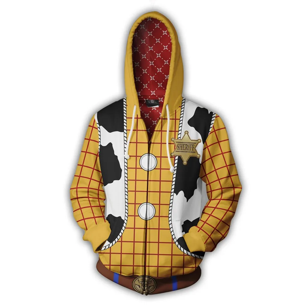 Для мужчин 3D История игрушек Вуди косплей костюм толстовки Базз Лайтер Толстовка Мода Ковбой Вуди куртка на молнии спортивное пальто брюки