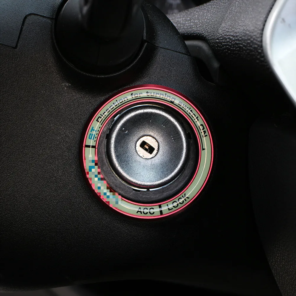 Jameo Авто люминесцентный Автомобильный интерьер зажигание украшение с кольцом для ключей наклейки крышки для Ford New Fiesta MK7 2009- аксессуары