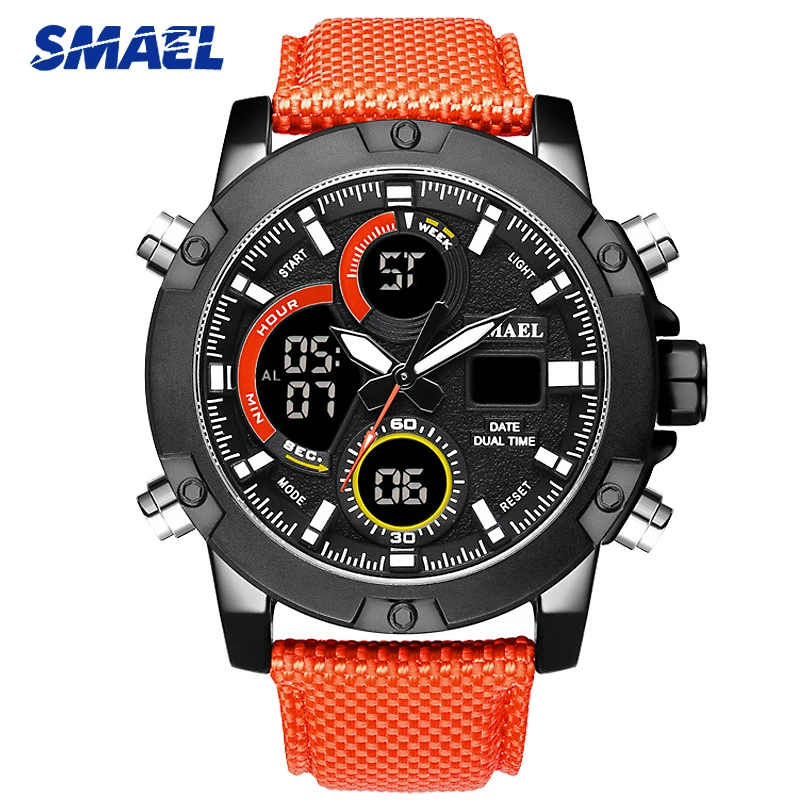  SMAEL Luxury Men Fashion Sports Watches Men's 30M Waterproof Quartz Date Clock Man Army Military Wr