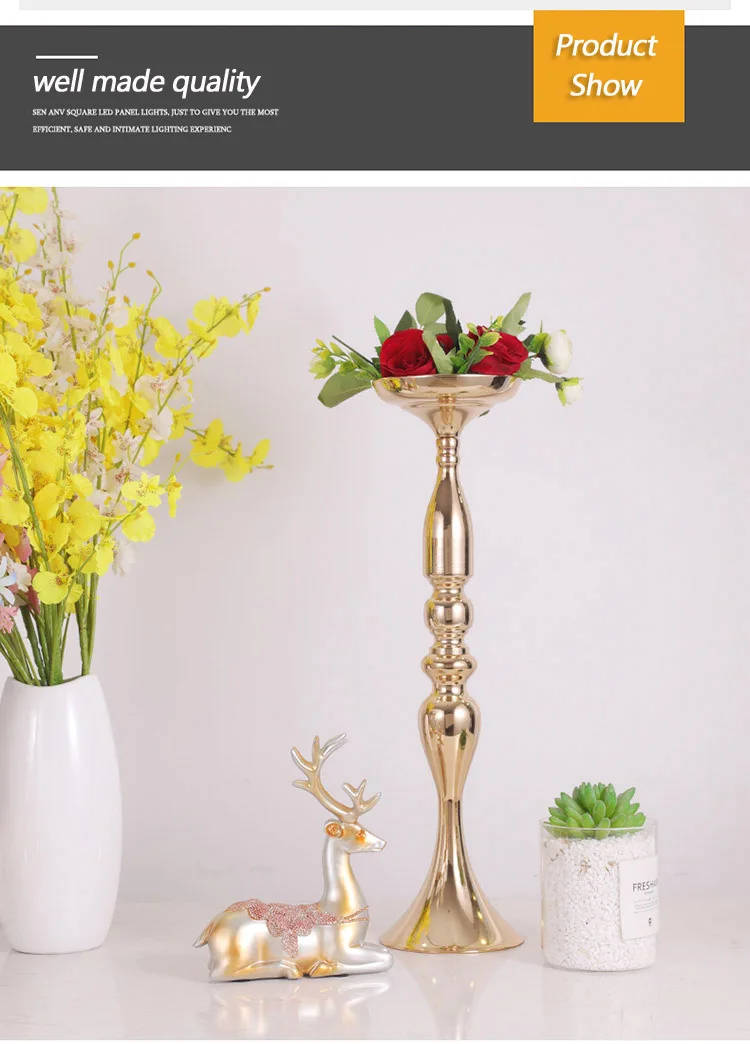 Golden Candlestick Flower Vase (8)