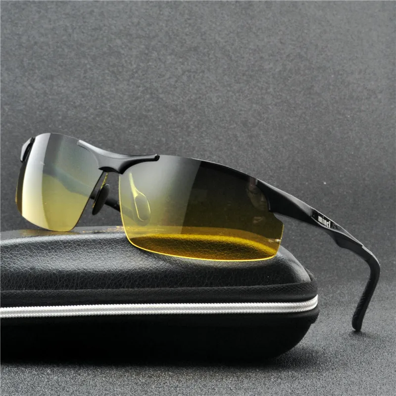 Дизайнерские Модные Повседневные и ночные солнцезащитные очки мужские Поляризованные квадратные оправы ретро новые солнцезащитные очки вождения 5 цветов очки ночного видения NX - Цвет оправы: black green yellow
