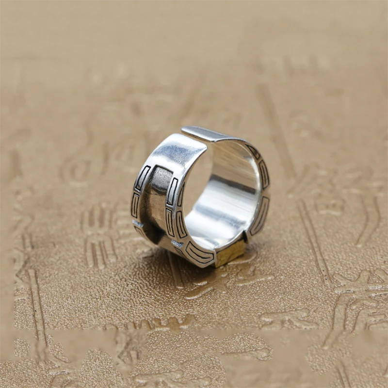 Открывающееся кольцо Настоящее 925 пробы Серебряное ювелирное изделие для мужчин и женщин креативное винтажное регулируемое кольцо новое поступление FR105