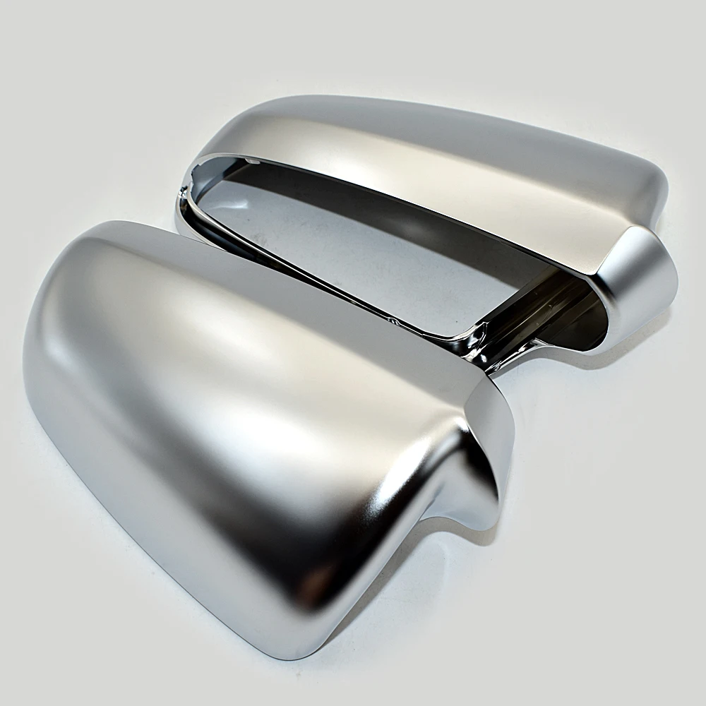 Matt Chrome Side Wing Mirror Cover Shell Cap Housing Cover Case Set For