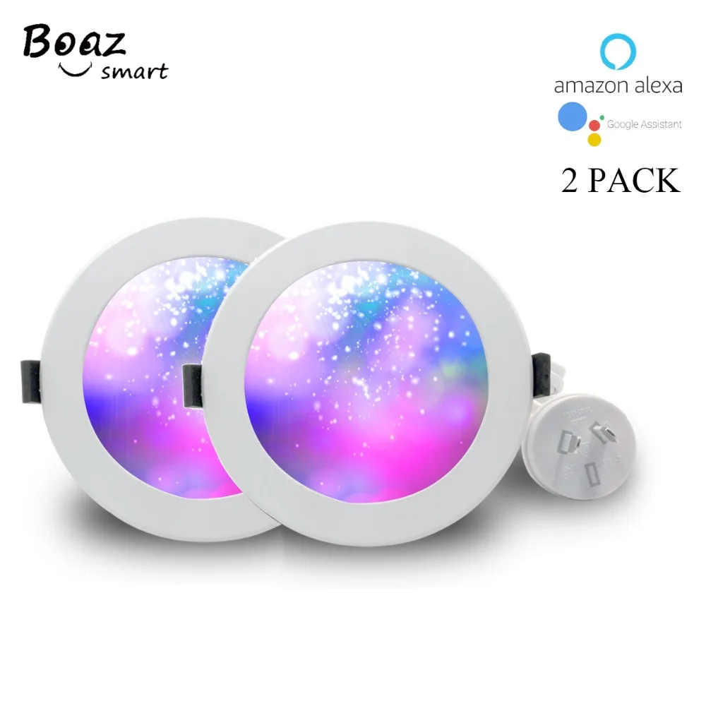 

WiFi Smart LED Downlight AU plug IP22 Australia 3.5 inch RGBW Dimmable Color Changing Voice Control 10W Alexa google home 2 pcs