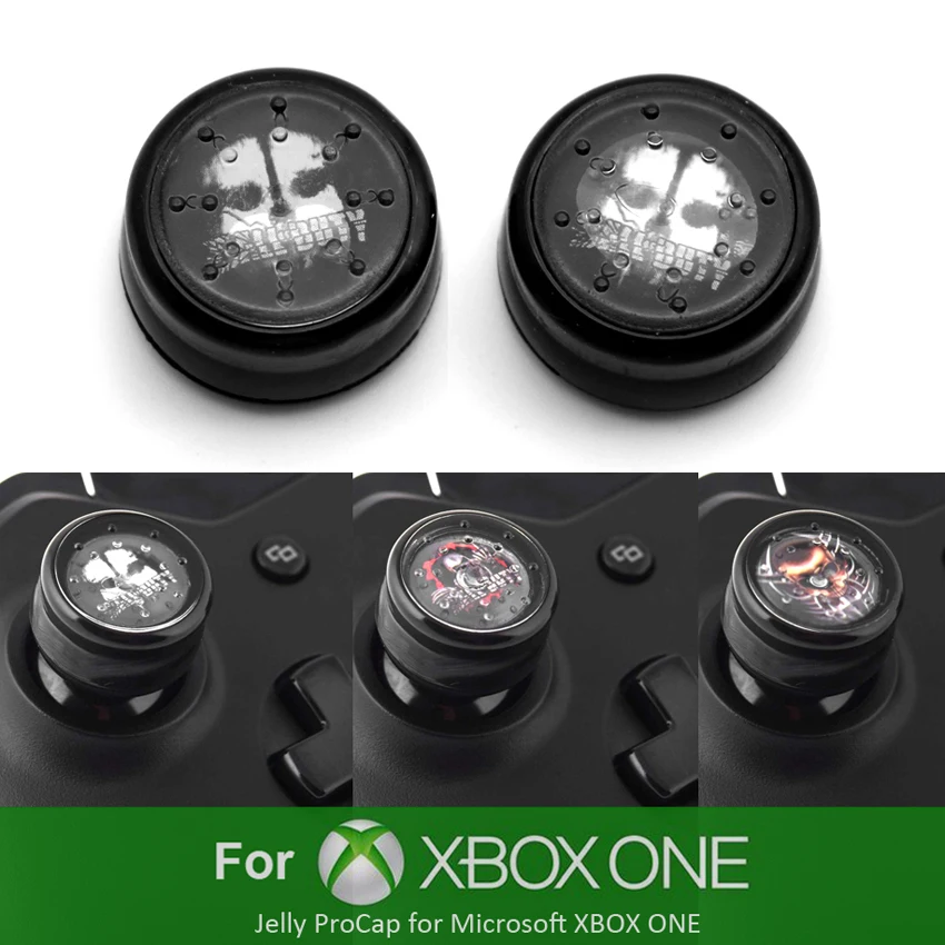 

Skull Ghost Jelly ProCap for XBOX ONE Controller Analog Thumb Stick Grip Advanced Keycaps Protector Buttons in Retail Package