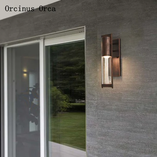 

American creative personality LED outdoor wall lamp patio balcony modern simple iron waterproof wall lamp free shipping