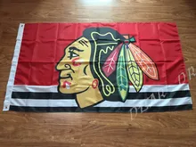 NHL Chicago Blackhawks Flag 3×5 FT 150X90CM Banner 100D Polyester flag Black and white stripes, free shipping