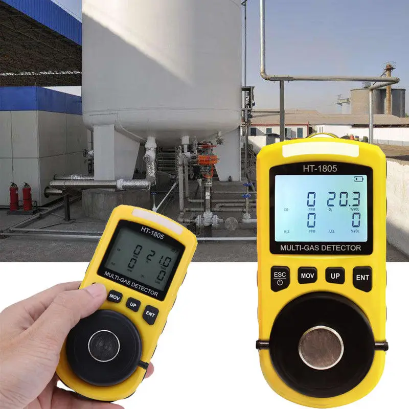 4 в 1 мульти детектор газа 0 ~ 500PPM H2S горючий CO O2 кислородный сероводород окись