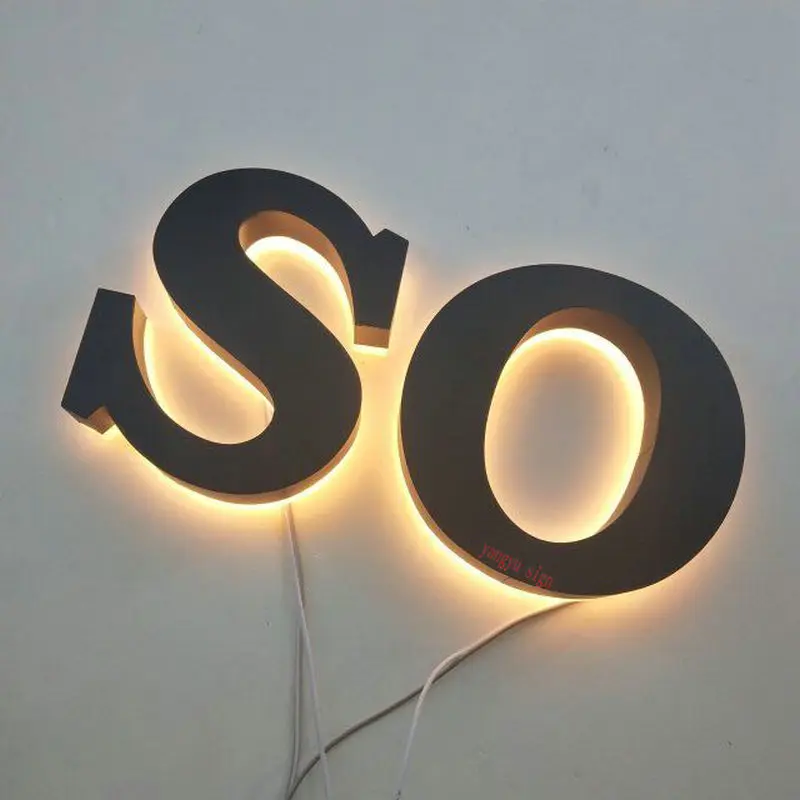Yangyu теплое белое светодиодное зеркало с подсветкой из нержавеющей стали с подсветкой буквы каналов знак