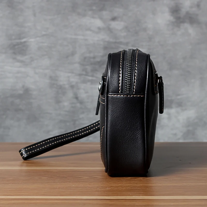 AETOO Cowhide man handbag leather wallet handmade head cowhide handbag