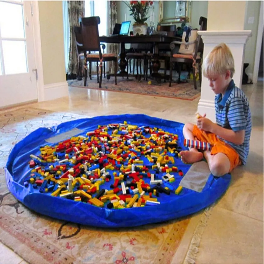 

150cm Portable Kids Toy Storage Bag and Play Mat For Lego Toys Organizer Bin Box New 2018