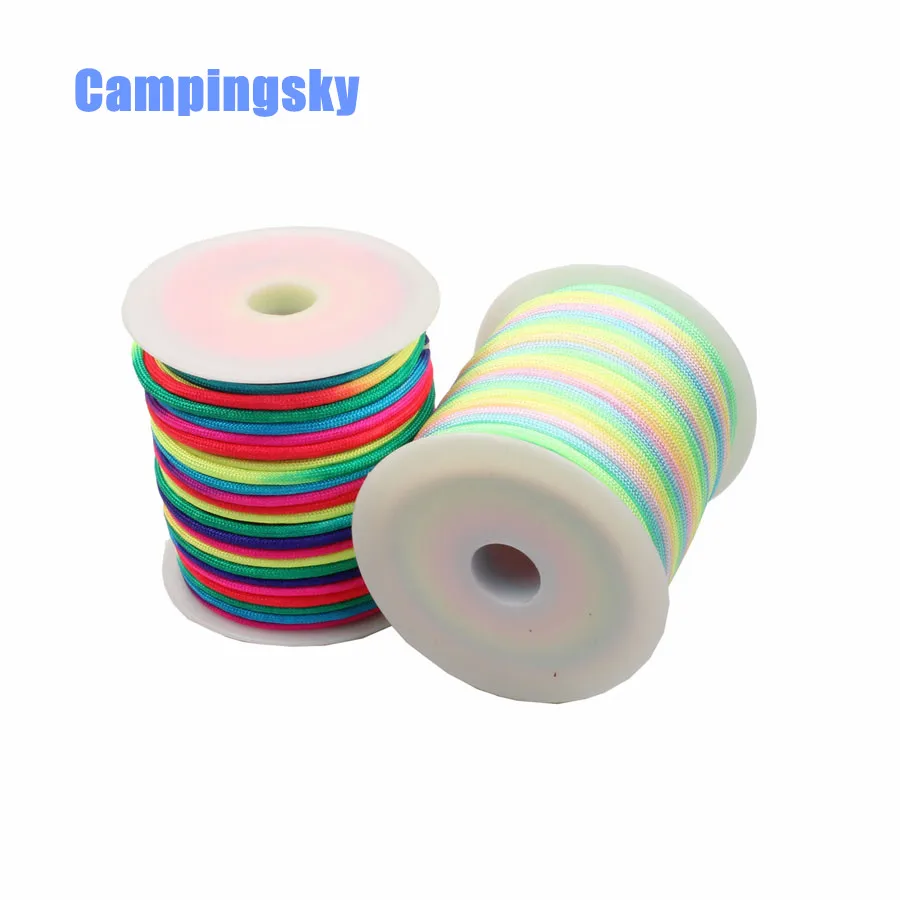 

CAMPINGSKY Rainbow Paracord 100 feet 550 Paracord Nylon Parachute Cord Lanyard Rope Outdoor Climbing Paracord