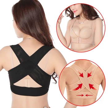 

Posture Corrector Adjustable Women Back Support Belt Orthotics Posture Correction Brace Rectify Posture Corset Face Lift Tool