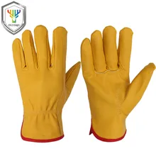 OZERO, мужские рабочие перчатки, козья кожа, защита безопасности, режущий рабочий ремонтник, гараж, Мото Гонки, перчатки для пешего туризма, 0010