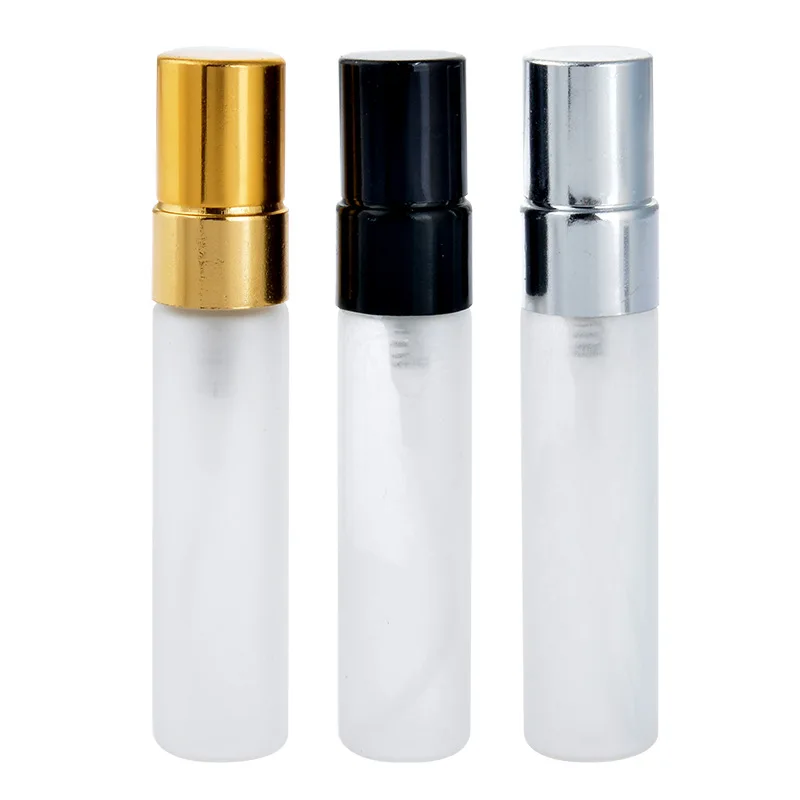 5ml Mini Refillable Frosted Glass Spray Bottle with Fine Mist Atomizer and Cap for Travel