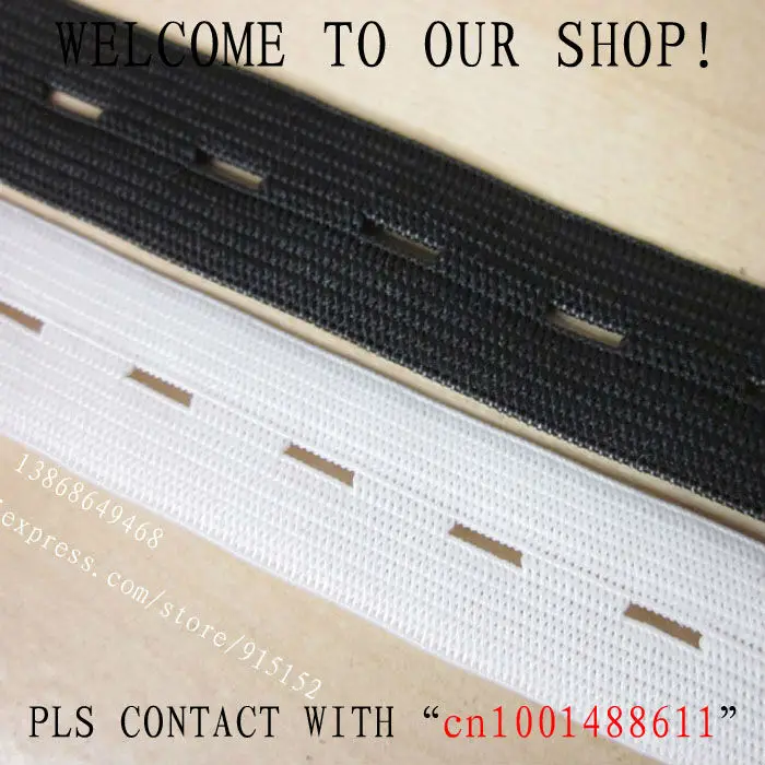 

Free shipping The thicken 20mm Width black Elastic Tape Button Hole Elastic Stretch Webbing Maternity belt 16 Yards/lot