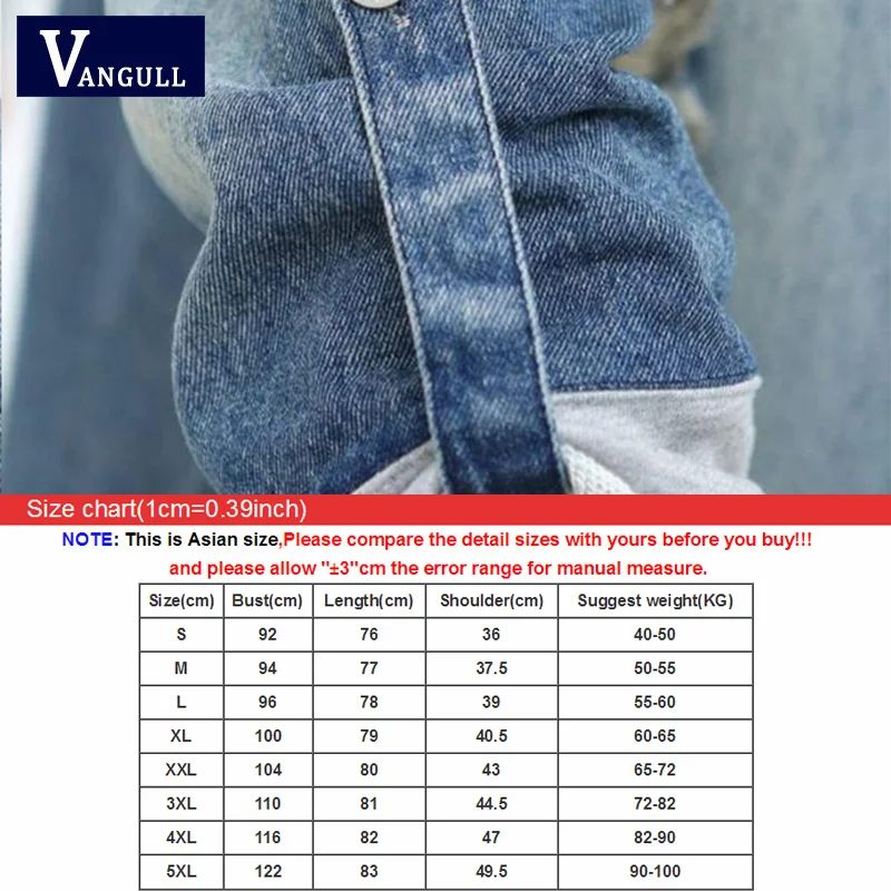 Vangull женская джинсовая куртка большого размера 4XL 5XL длинная пальто повседневные