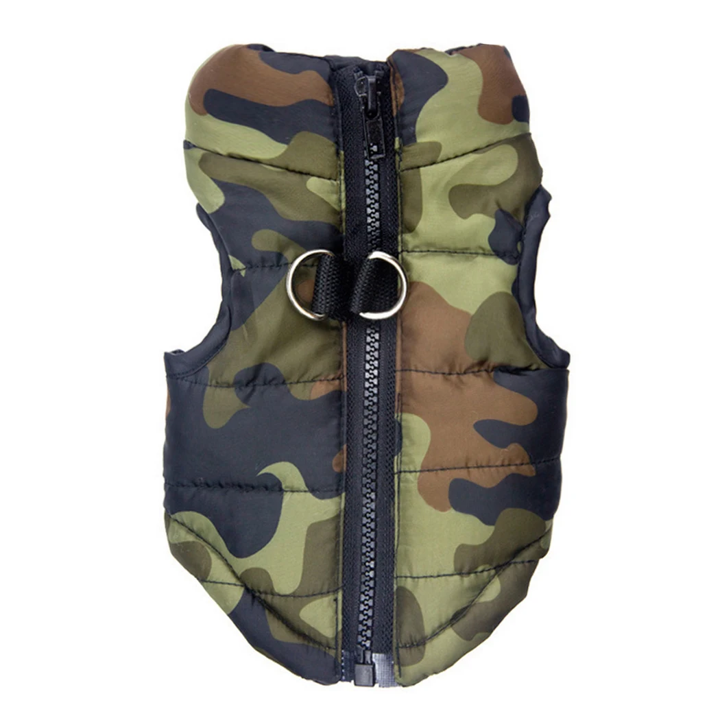 Winter Puppy Dog Coat Vest Clothing Camouflage Print Zipper Dog Jacket