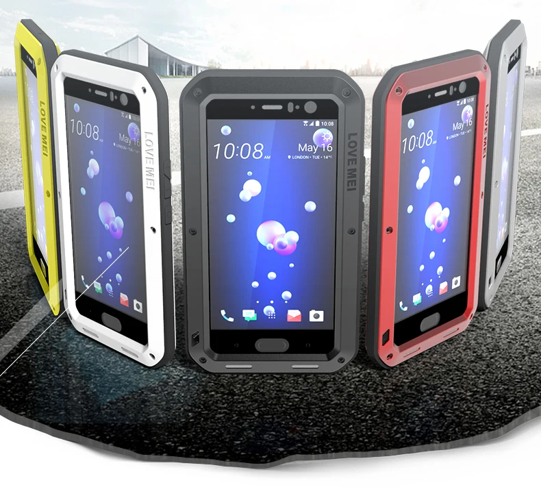 

Powerful Waterproof Shockproof Dirt proof Three Proofing Case For HTC U11 Case Cover Phone Shell Skin Bag with Gorilla Glass