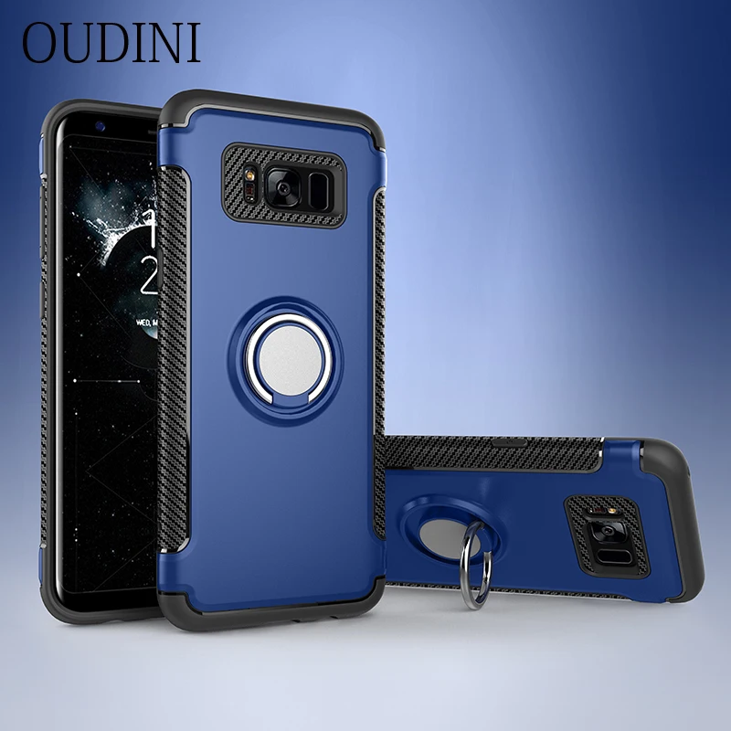 OUDINI чехол для Samsung Galaxy S8 plus чехол металлическое кольцо-держатель комбинированный чехол для Samsung S8 plus чехол