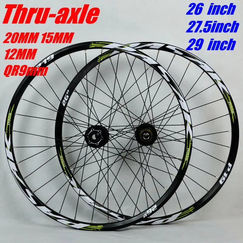 

MTB wheelset Mountain Bicycle wheels Thru Axle Drum Shaft 26er 27.5er 29er Bike Rim aluminum alloy 32 holes A/V bicycle parts