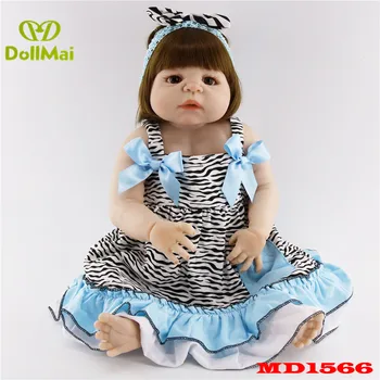 

Super Real 57CM Full Body SIlicone Girl Reborn Babies Doll Bath Toy Lifelike Newborn Princess Baby Doll Bonecas Bebes Reborn
